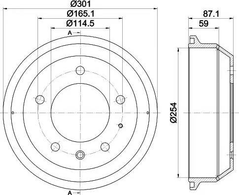 HELLA 8DT 355 302-441 - Tamburo freno autozon.pro