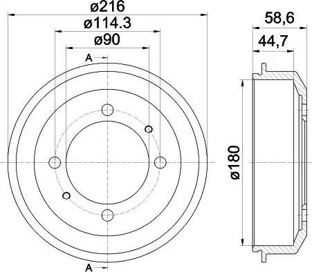 HELLA 8DT 355 302-461 - Tamburo freno autozon.pro