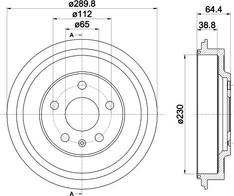 HELLA 8DT 355 302-561 - Tamburo freno autozon.pro