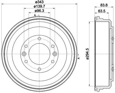 HELLA 8DT 355 302-581 - Tamburo freno autozon.pro