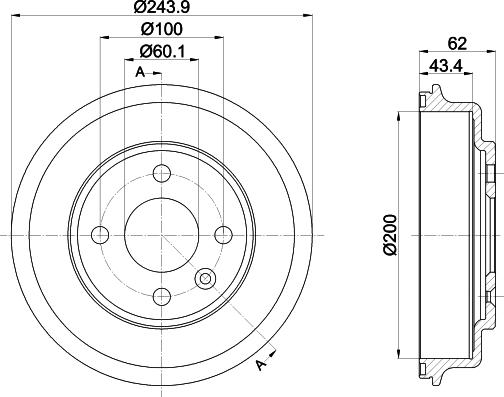 HELLA 8DT 355 302-651 - Tamburo freno autozon.pro