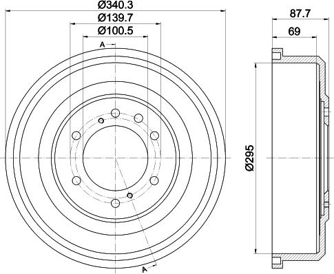 HELLA 8DT 355 302-621 - Tamburo freno autozon.pro