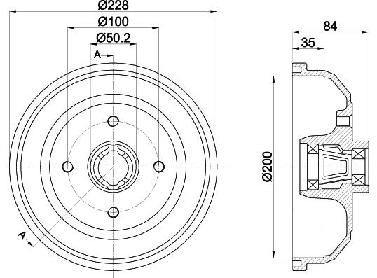 HELLA 8DT 355 302-861 - Tamburo freno autozon.pro