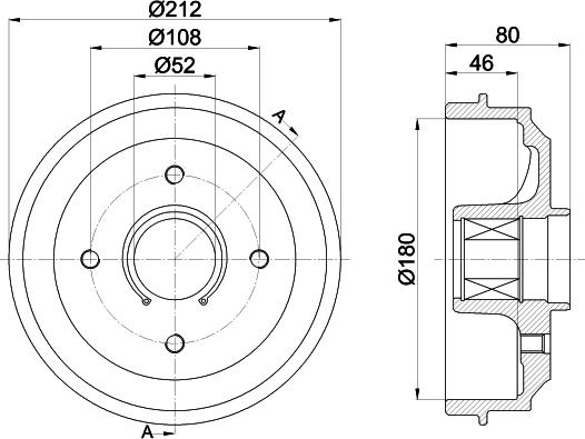 HELLA 8DT 355 302-811 - Tamburo freno autozon.pro