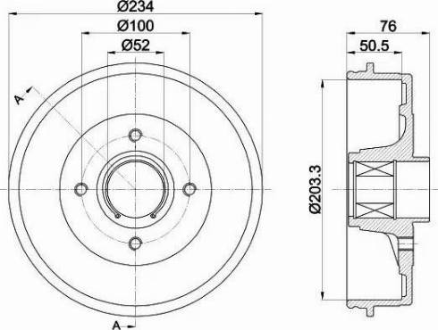 HELLA 8DT 355 302-831 - Tamburo freno autozon.pro