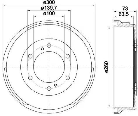 HELLA 8DT 355 302-361 - Tamburo freno autozon.pro