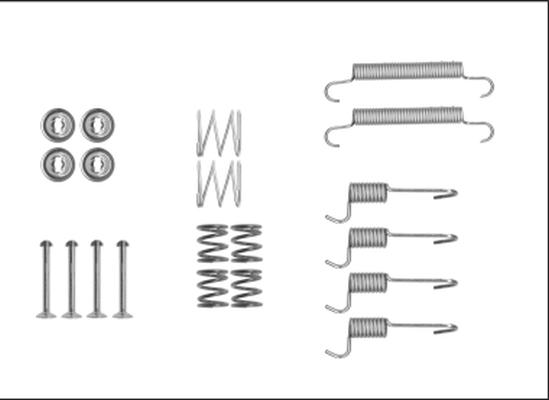 HELLA 8DZ 355 205-931 - Kit accessori, Ganasce freno stazionamento autozon.pro