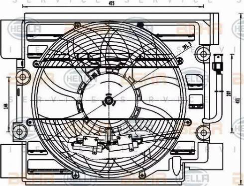 HELLA 8EW 351 040-101 - Ventola, Condensatore climatizzatore autozon.pro