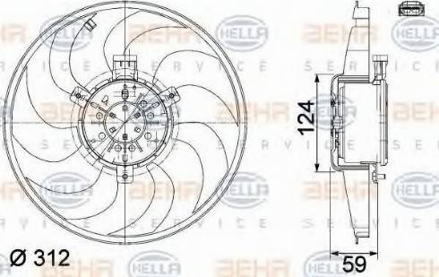 HELLA 8EW 351 041-261 - Ventola, Raffreddamento motore autozon.pro