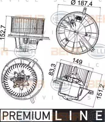 HELLA 8EW 351 043-211 - Ventilatore abitacolo autozon.pro