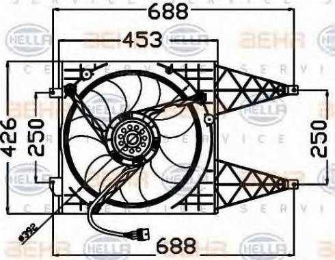 HELLA 8EW 351 042-551 - Ventola, Raffreddamento motore autozon.pro