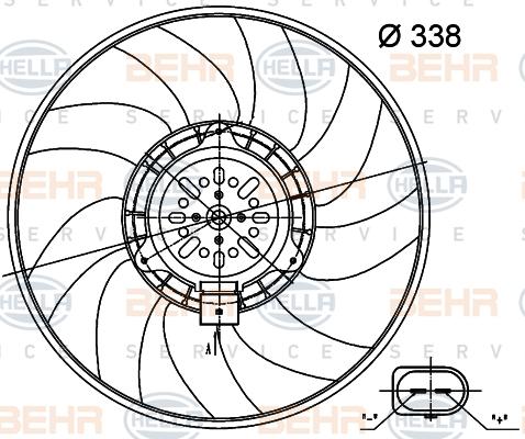 HELLA 8EW 351 000-484 - Ventola, Raffreddamento motore autozon.pro