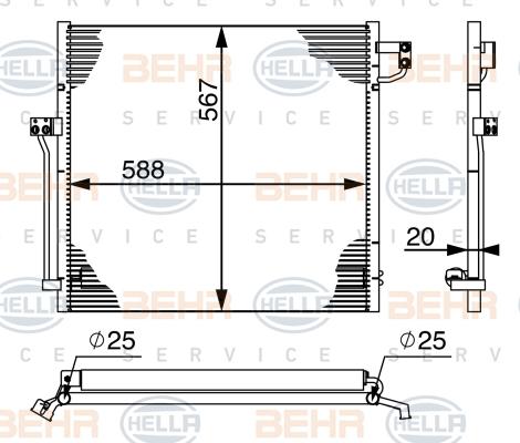 HELLA 8FC 351 004-574 - Condensatore, Climatizzatore autozon.pro