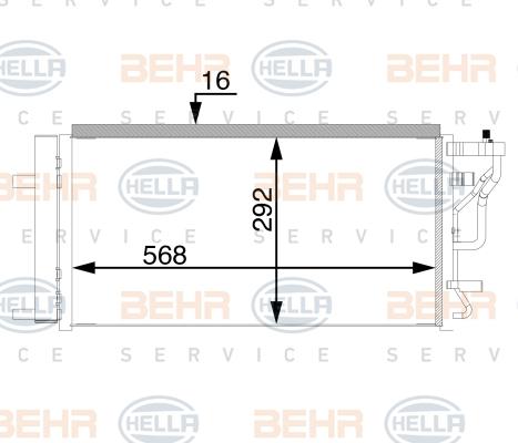 HELLA 8FC 351 008-464 - Condensatore, Climatizzatore autozon.pro