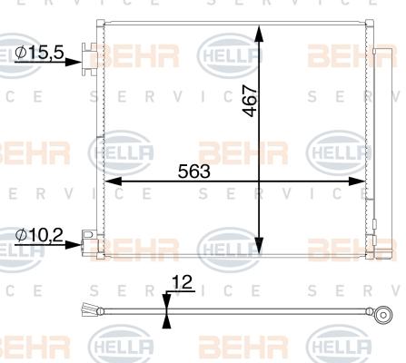 HELLA 8FC 351 008-684 - Condensatore, Climatizzatore autozon.pro