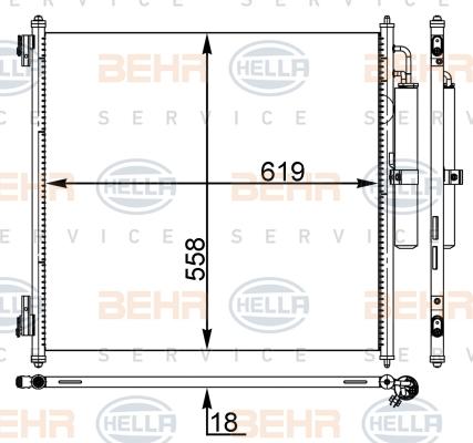 HELLA 8FC 351 003-694 - Condensatore, Climatizzatore autozon.pro