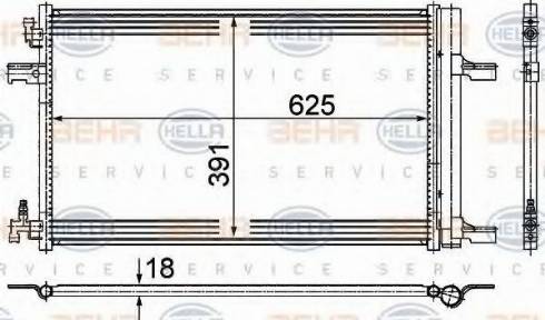 HELLA 8FC 351 002-131 - Condensatore, Climatizzatore autozon.pro