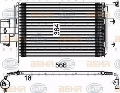 HELLA 8FC 351 036-384 - Condensatore, Climatizzatore autozon.pro