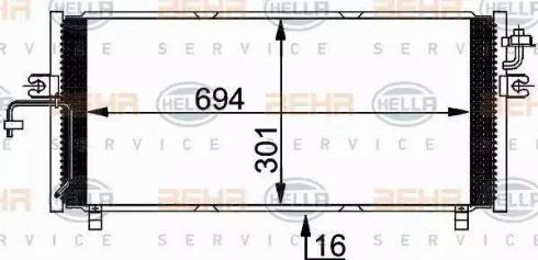 HELLA 8FC 351 038-491 - Condensatore, Climatizzatore autozon.pro