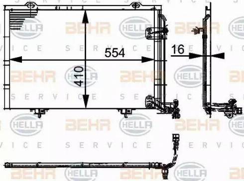 HELLA 8FC 351 037-334 - Condensatore, Climatizzatore autozon.pro