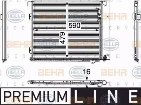 HELLA 8FC 351 029-371 - Condensatore, Climatizzatore autozon.pro