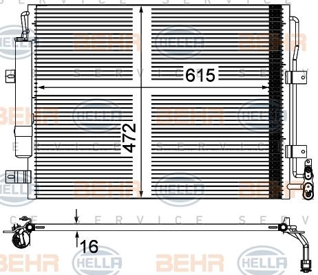 HELLA 8FC 351 100-744 - Condensatore, Climatizzatore autozon.pro