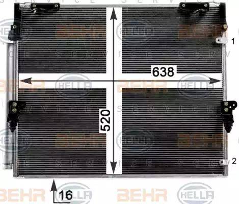 HELLA 8FC 351 344-151 - Condensatore, Climatizzatore autozon.pro