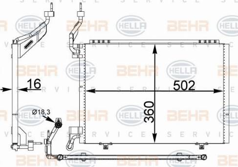 HELLA 8FC 351 344-221 - Condensatore, Climatizzatore autozon.pro