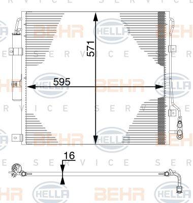 HELLA 8FC 351 341-794 - Condensatore, Climatizzatore autozon.pro