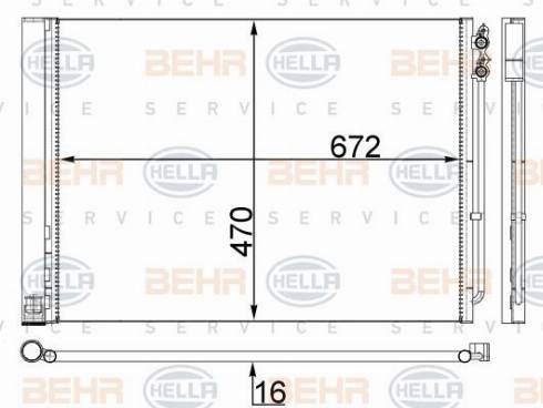 HELLA 8FC 351 309-144 - Condensatore, Climatizzatore autozon.pro