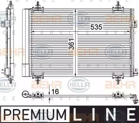 HELLA 8FC 351 309-351 - Condensatore, Climatizzatore autozon.pro