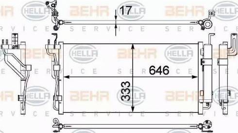 HELLA 8FC 351 304-401 - Condensatore, Climatizzatore autozon.pro