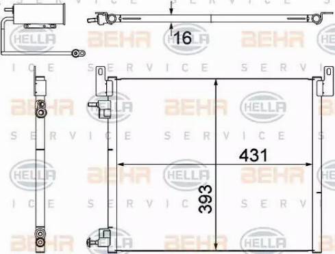 HELLA 8FC 351 304-481 - Condensatore, Climatizzatore autozon.pro