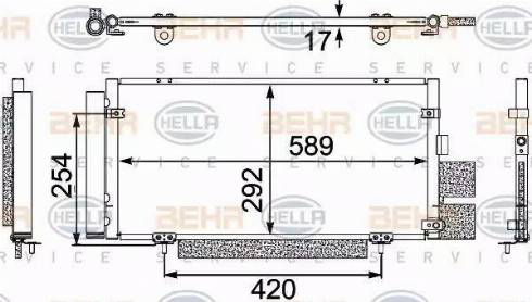 HELLA 8FC 351 304-121 - Condensatore, Climatizzatore autozon.pro