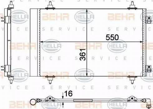 HELLA 8FC 351 304-284 - Condensatore, Climatizzatore autozon.pro