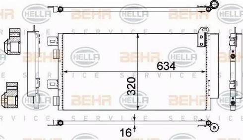 HELLA 8FC 351 300-644 - Condensatore, Climatizzatore autozon.pro