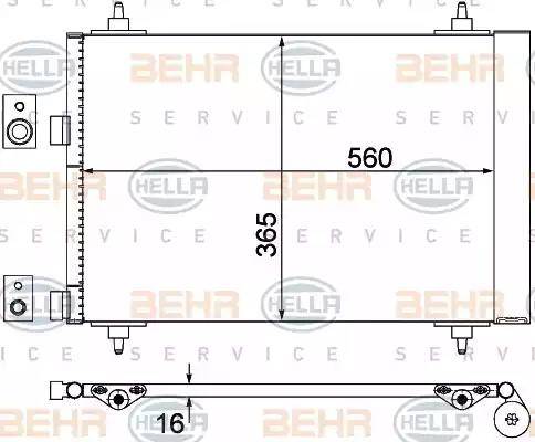 HELLA 8FC 351 300-674 - Condensatore, Climatizzatore autozon.pro