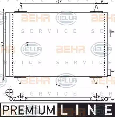 HELLA 8FC 351 300-671 - Condensatore, Climatizzatore autozon.pro