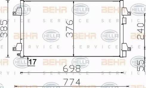 HELLA 8FC 351 300-344 - Condensatore, Climatizzatore autozon.pro