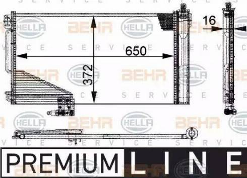 HELLA 8FC 351 301-351 - Condensatore, Climatizzatore autozon.pro