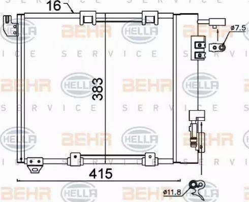 HELLA 8FC 351 301-374 - Condensatore, Climatizzatore autozon.pro