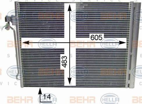 HELLA 8FC 351 303-634 - Condensatore, Climatizzatore autozon.pro