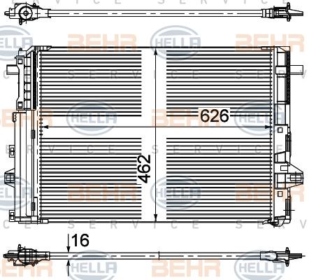 HELLA 8FC 351 303-284 - Condensatore, Climatizzatore autozon.pro