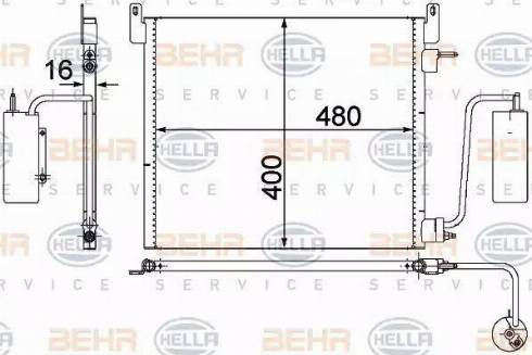 HELLA 8FC 351 302-541 - Condensatore, Climatizzatore autozon.pro