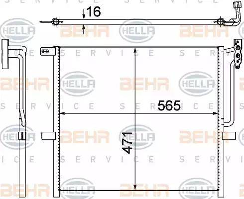 HELLA 8FC 351 302-581 - Condensatore, Climatizzatore autozon.pro