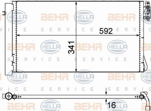 HELLA 8FC 351 302-624 - Condensatore, Climatizzatore autozon.pro