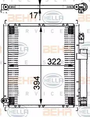 HELLA 8FC 351 302-221 - Condensatore, Climatizzatore autozon.pro