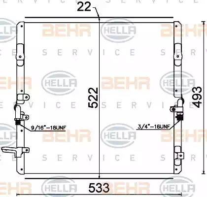 HELLA 8FC 351 307-591 - Condensatore, Climatizzatore autozon.pro