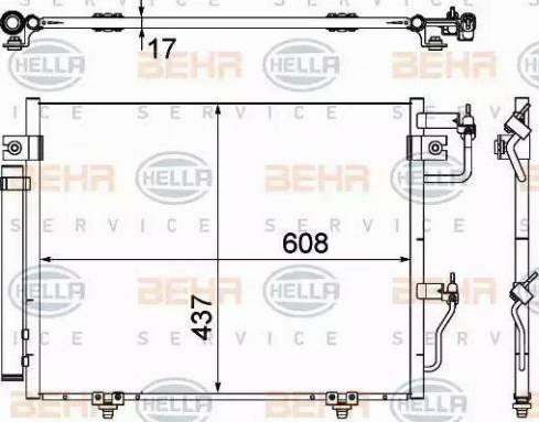 HELLA 8FC 351 307-371 - Condensatore, Climatizzatore autozon.pro