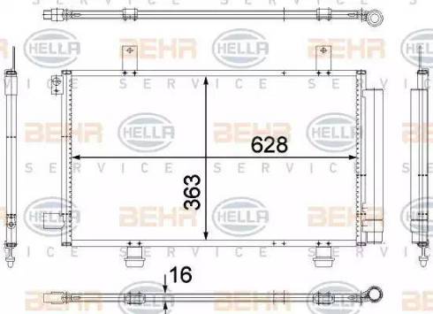 HELLA 8FC 351 307-741 - Condensatore, Climatizzatore autozon.pro